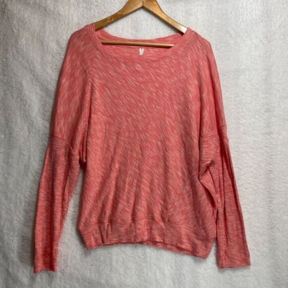 Anthropologie Pink Long Dolman Sleeve Top Size Medium Lightweight Boat Neck